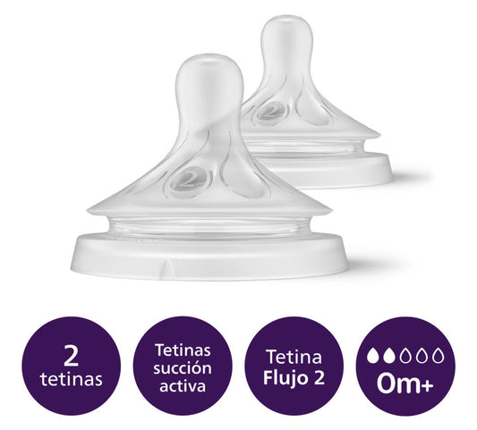 Tetinas Natural Response Avent 0m+ Flujo 2 Repuesto