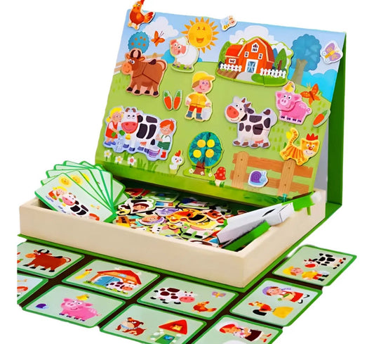 Juego Puzzle Imantado Animales De La Granja Didactico
