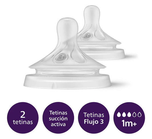 Tetinas Natural Response Avent 1m+ Flujo 3 Repuesto