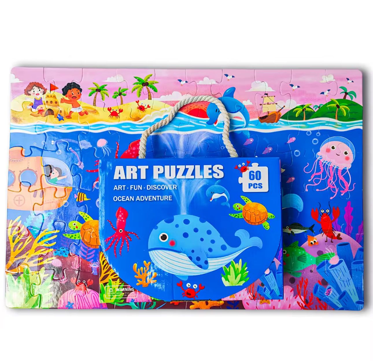 Rompecabezas Puzzle Para Niños 60 Piezas Animales Marinos