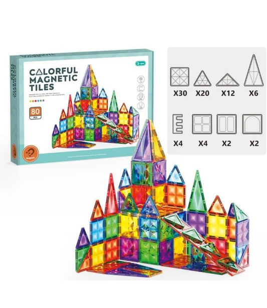 Juego De Construcción Imanes Magnéticos Multicolor 80 Pzs