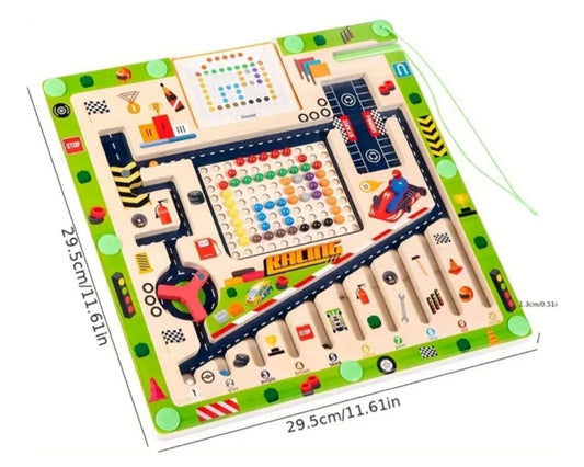 Tablero De Encaje Y Puzzle Magnetico Autos Juego Didactico