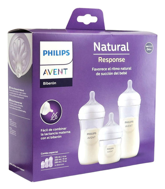 Set de mamaderas natural translucido Avent