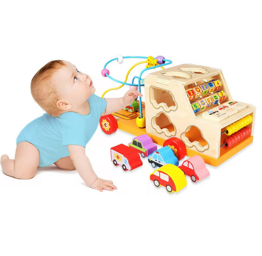 Camión Multifuncional Juego Didáctico Madera Bebe-niños
