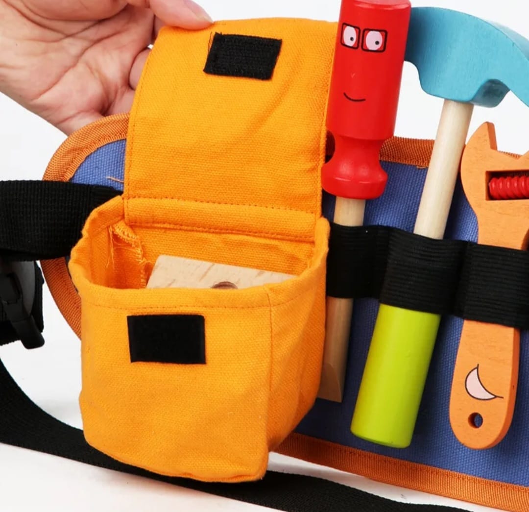 Juego Didáctico Cinturón De Herramientas Madera Niños