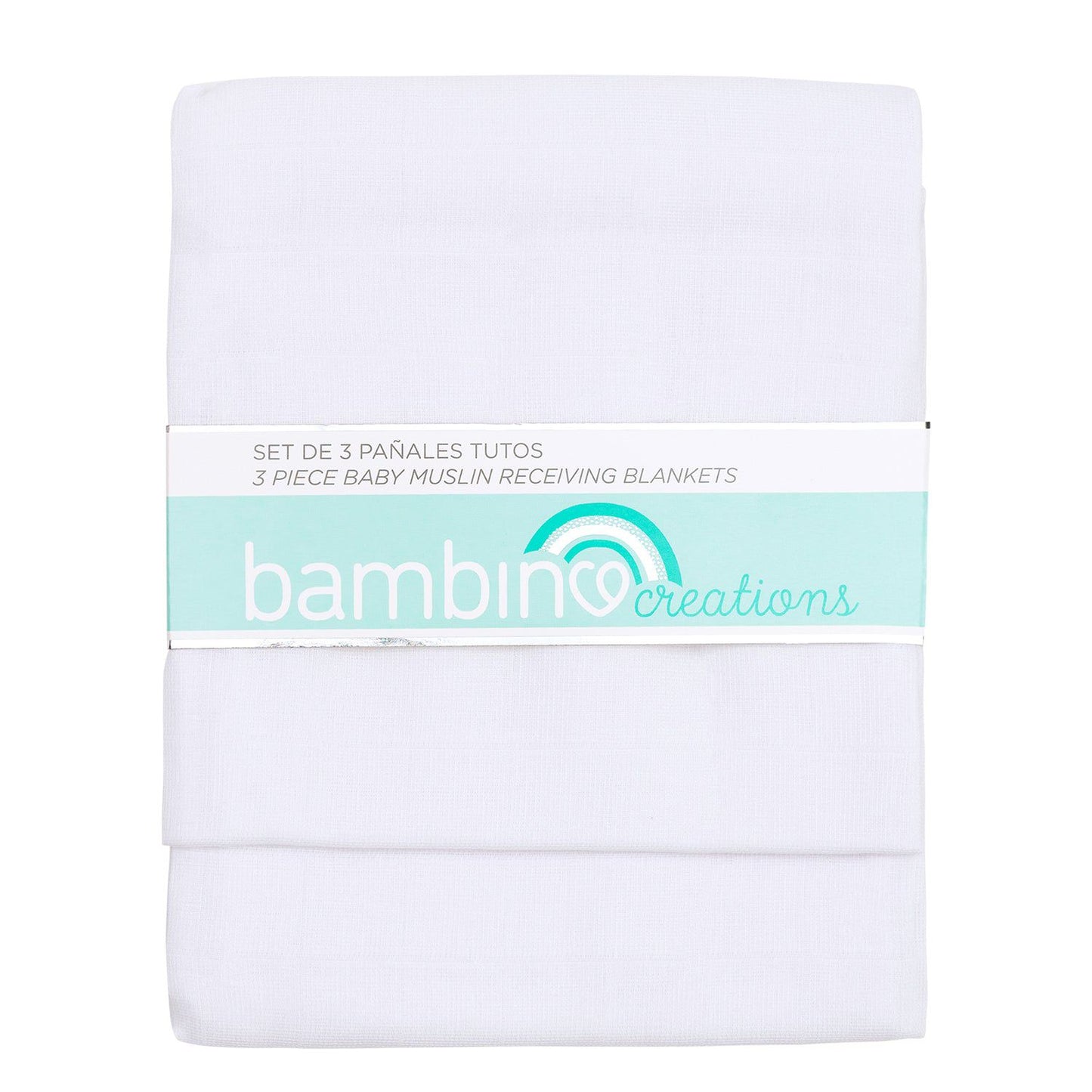 Set 3 Tutos Pañales Algodón Muselina Blanco