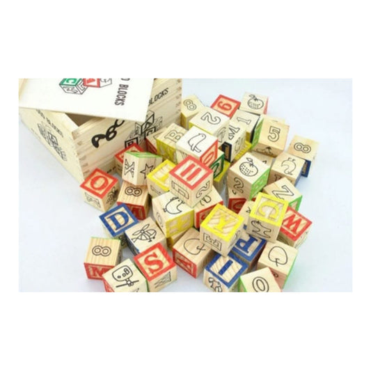 Cubo De Madera 27 Piezas Juguete Didactico Letras Y Numero