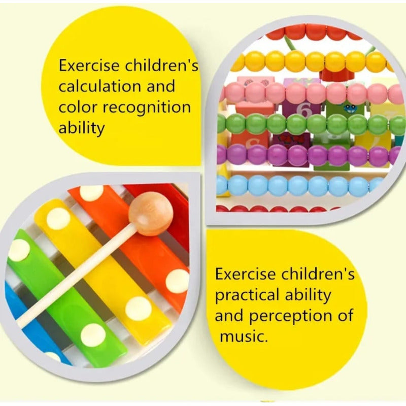 Juego Didáctico Aprendizaje Ábaco-xilófono Madera Niños