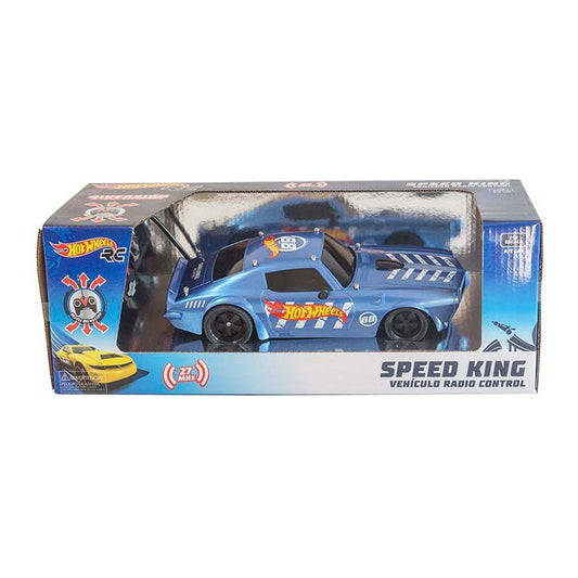 Juguete Auto A Control Remoto Speed King Hot Wheels Azul Auto