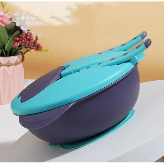 Plato Bowl 3 En 1 Con Tapa Y Cubiertos Bebé- Niños