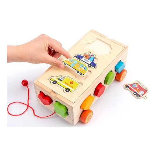 Juego De Encaje Y Arrastre Madera Para Niños