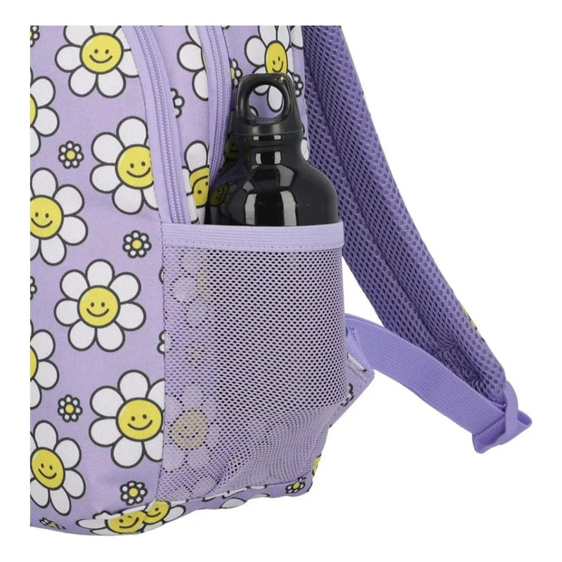 Mochila Escolar Infantil Homeschool Saxoline Floreada