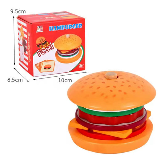 Juego De Madera Encaje Simulación De Alimentos Patrones Multicolor - Hamburguesa