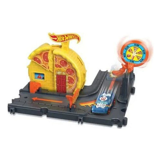 Pista De Autos Hot Wheels City Estación Juguete Con Auto Amarilla - Pizza