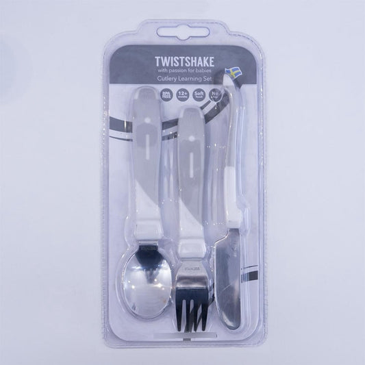 Pack Cubierto De Acero Inoxidable Niños Twistshake Gris Liso