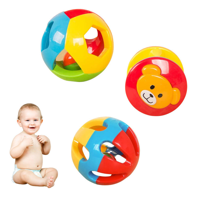 Set Pelotas Sonajero Estimulación Sensorial Del Bebé