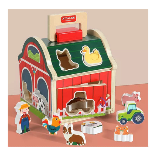 Juguete Encaje Granja Animales De Madera Didáctico Niños