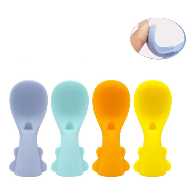 Pack 5 Cucharas De Silicona Para Bolsas De Papilla Niños Multicolor