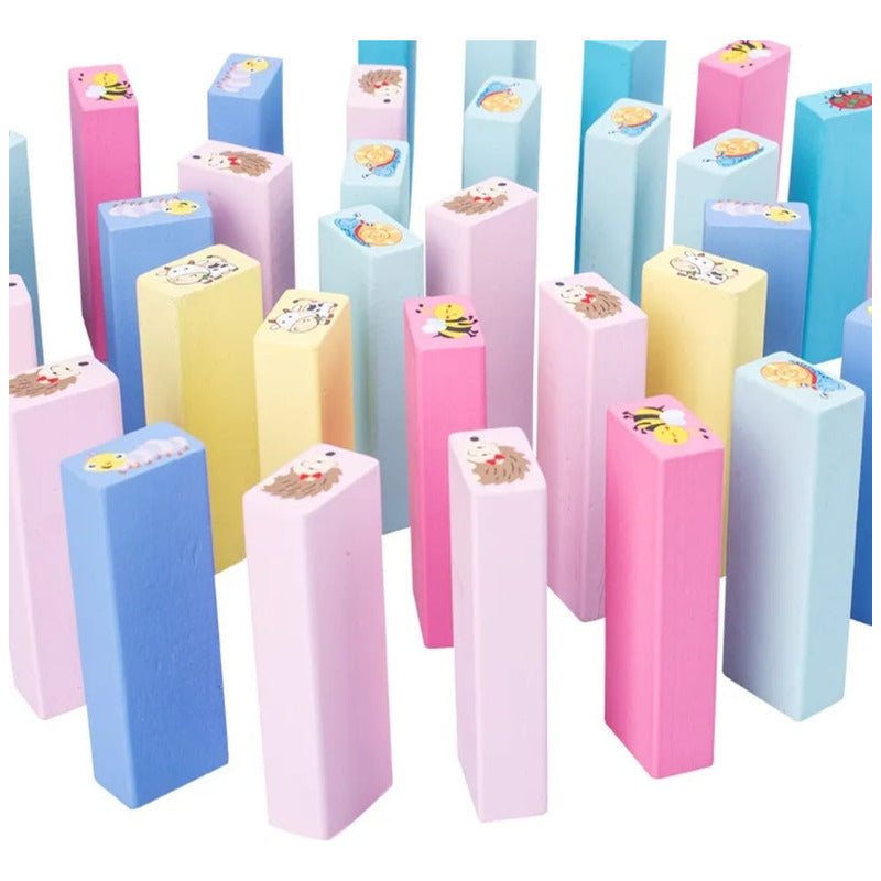 Torre De Juego Estilo Jen-ga Madera Con Reto Niños - Adultos