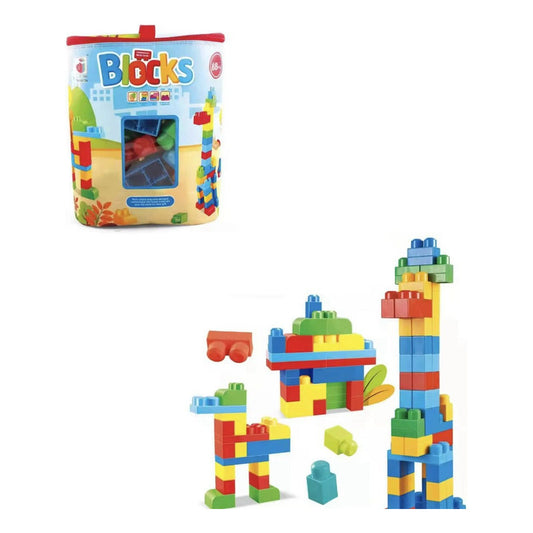 Juego Mega Bloques Construcción 88 Pzs Niños Con Bolsa 88 Unicolor