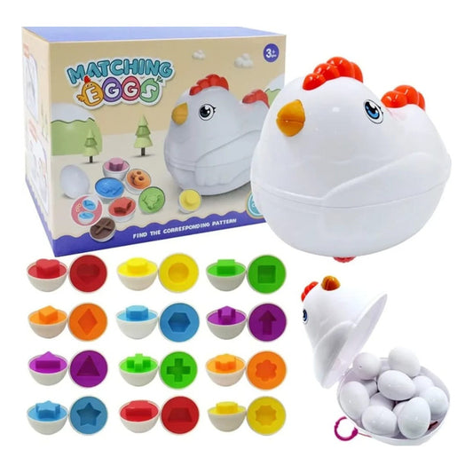 Juego Didáctico Gallina Huevos De Encaje Niños