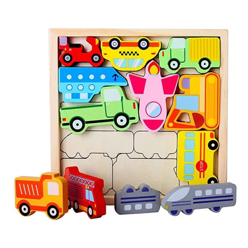 Juego Encaje Rompecabezas Puzzles Madera 3d Niños Montessori