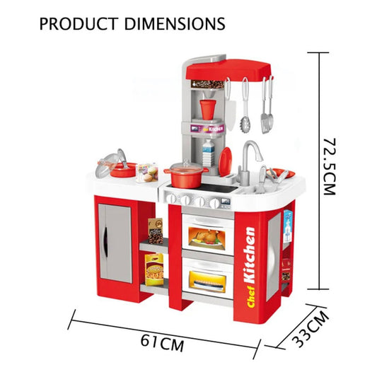 Cocina De Juguete Con Luz- Sonido- Utensilios Niños 53 Pzs