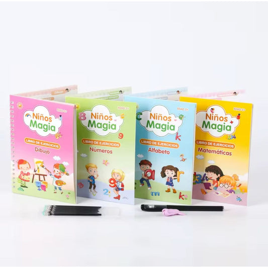 Set Libro De Caligrafía De Pintura Mágica Niños Aprendizaje