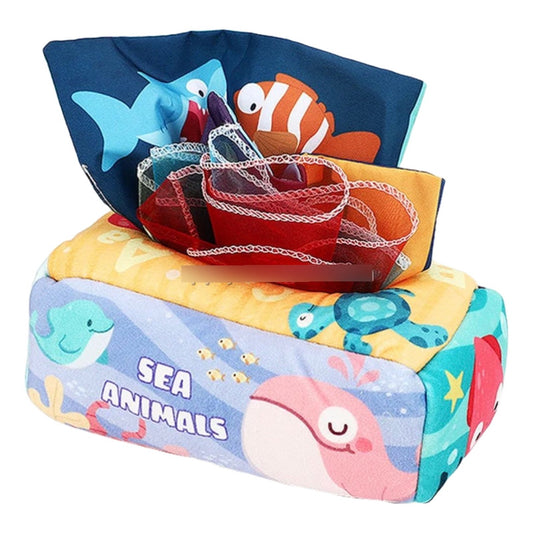 Caja De Pañuelos Sensoriales Estimulación Temprana Bebé