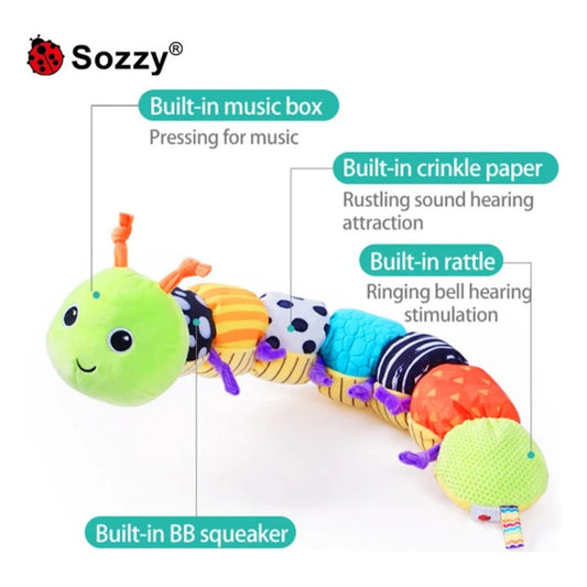 Peluche Gusano Sensorial Oruga Niños Multicolor Infantil