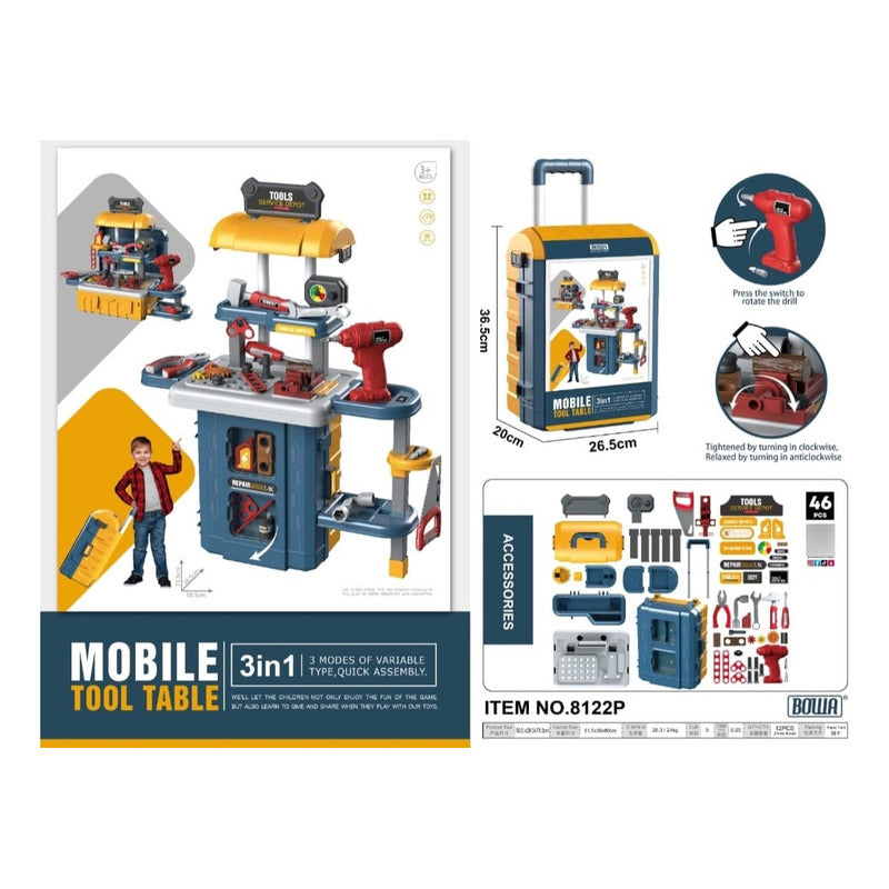 Set Taller De Herramientas Juguete Maleta Juego Roles Niños