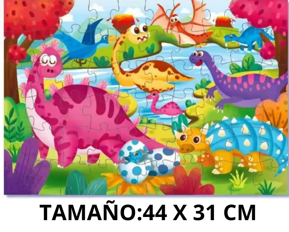 Rompecabezas Puzzle Para Niños 60 Piezas Dinosaurio