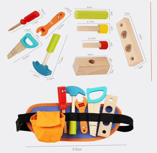 Juego Didáctico Cinturón De Herramientas Madera Niños