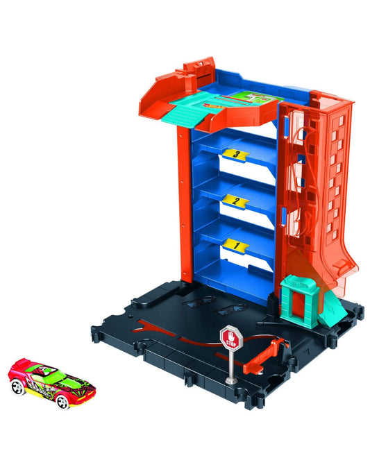 Pista de autos hot Wheels aparcamiento downtown city expansión