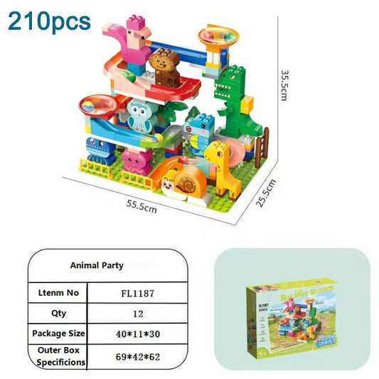 Juego De Bloques Armables Animales De Selva Tobogán 210 Pzs