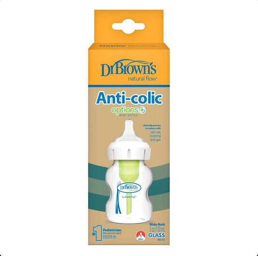 Mamadera Boca ancha Options+ Vidrio 150ml Dr. Brown´