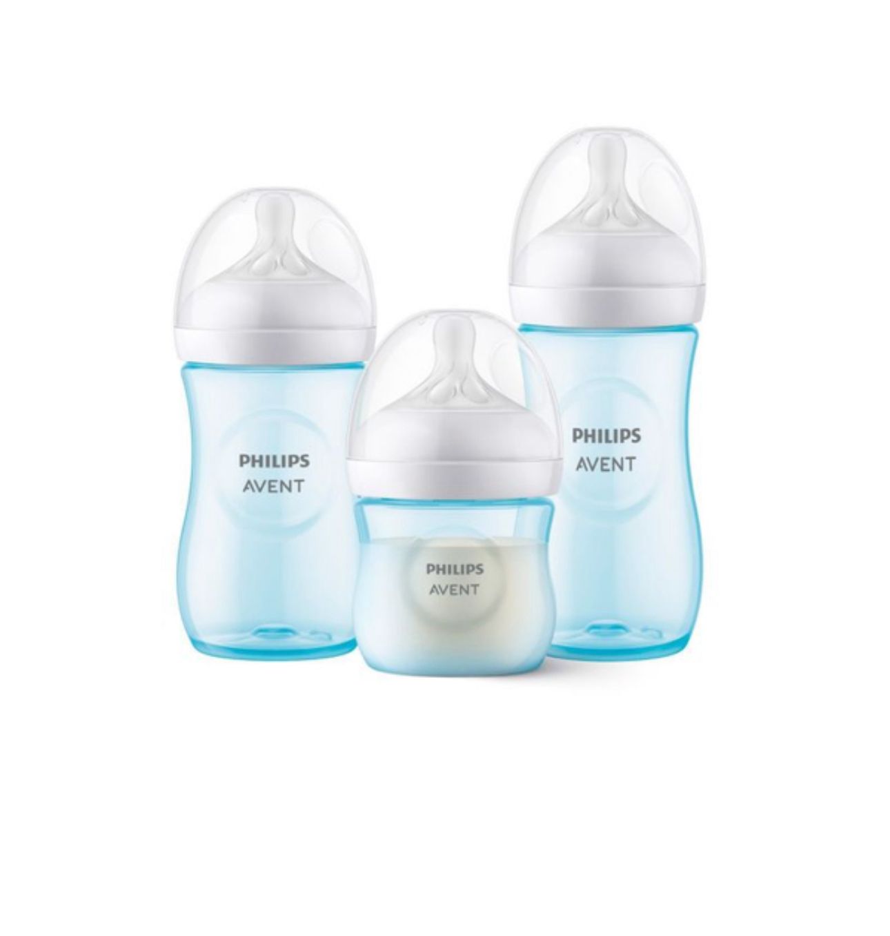 Set de mamaderas natural translucido Avent Celeste