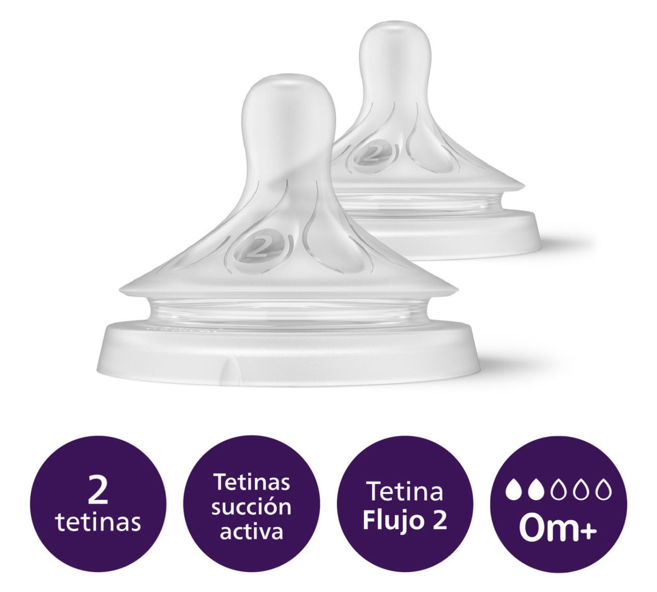 Tetinas Natural Response  Avent  0m+ Flujo 2 Repuesto
