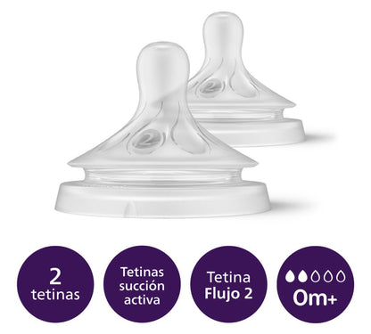 Tetinas Natural Response  Avent  0m+ Flujo 2 Repuesto