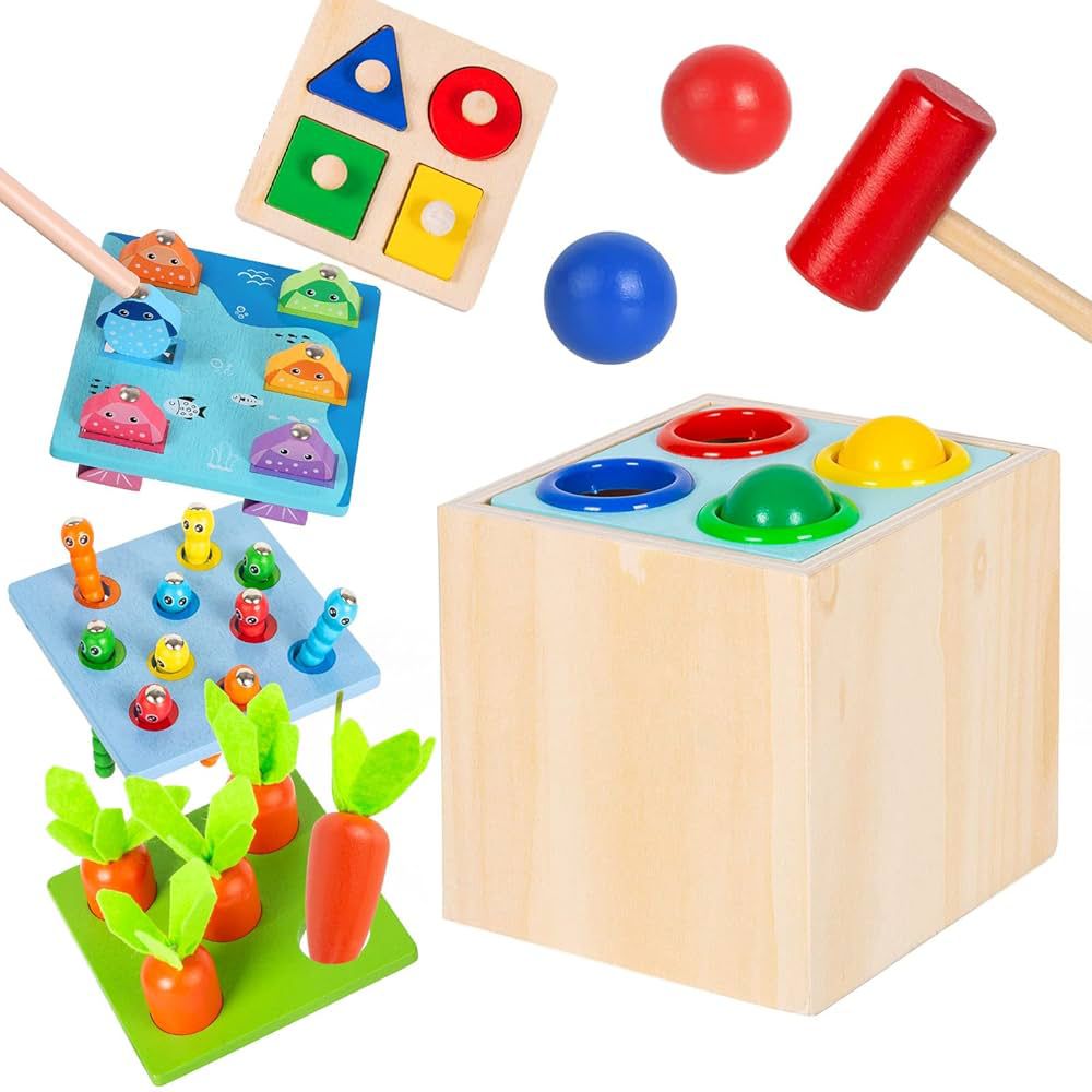Juego De Encaje- Pesca-pegatopo 5 En 1 Madera Niños