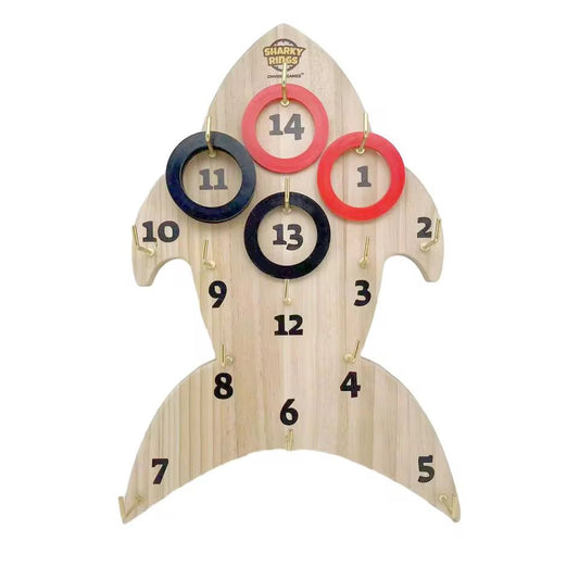 Juego De Lanzamiento Argollas Tira Aros Pared Tiburon