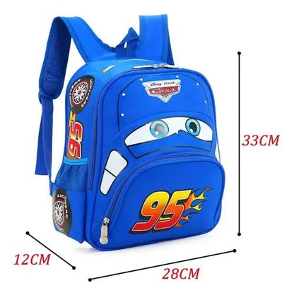 Mochila Cars Rayo Mcqueen Para Niños - Jardín - Escolar Azul