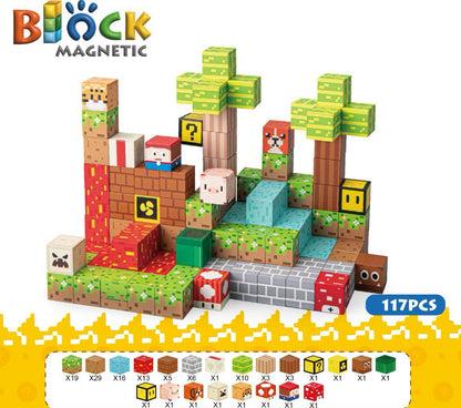 Bloques Magnéticos Tipo Minecraft Cubos Pixel 117 pzs