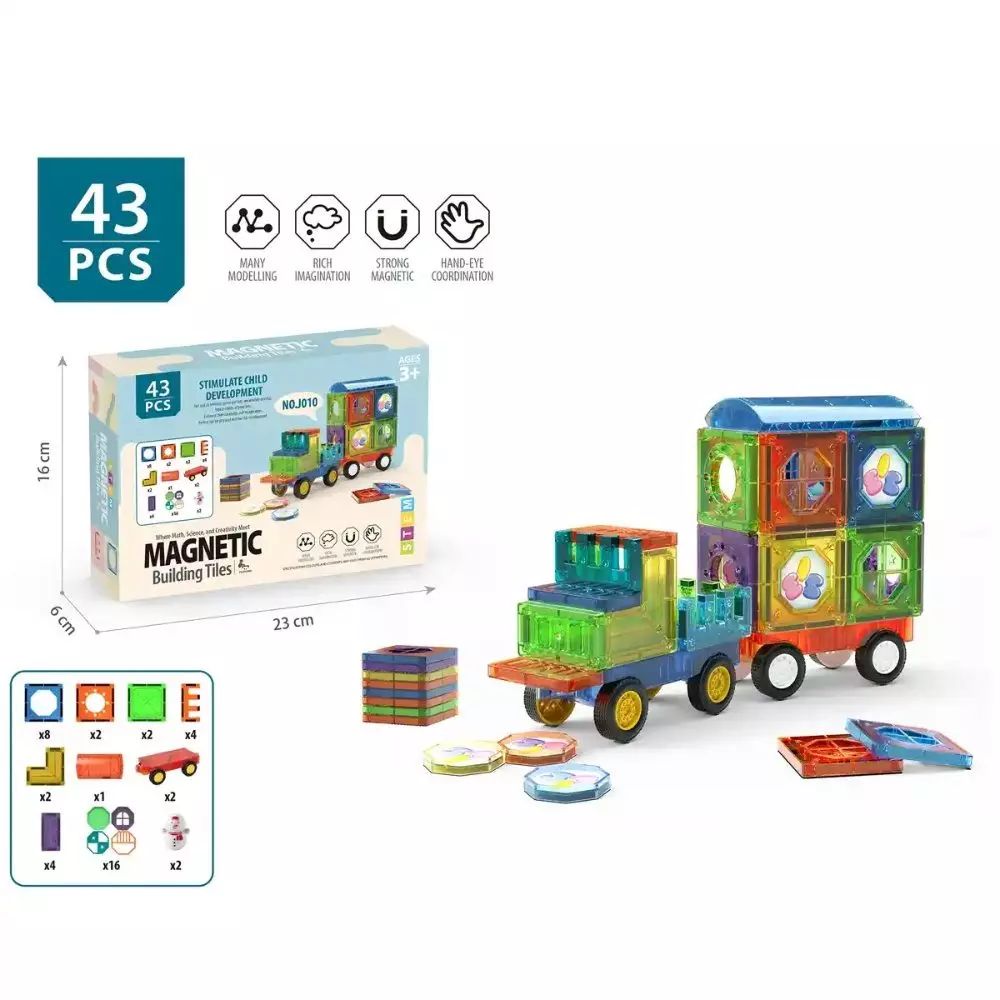 Bloques Magneticos De Construcción Didácticos 43 Piezas