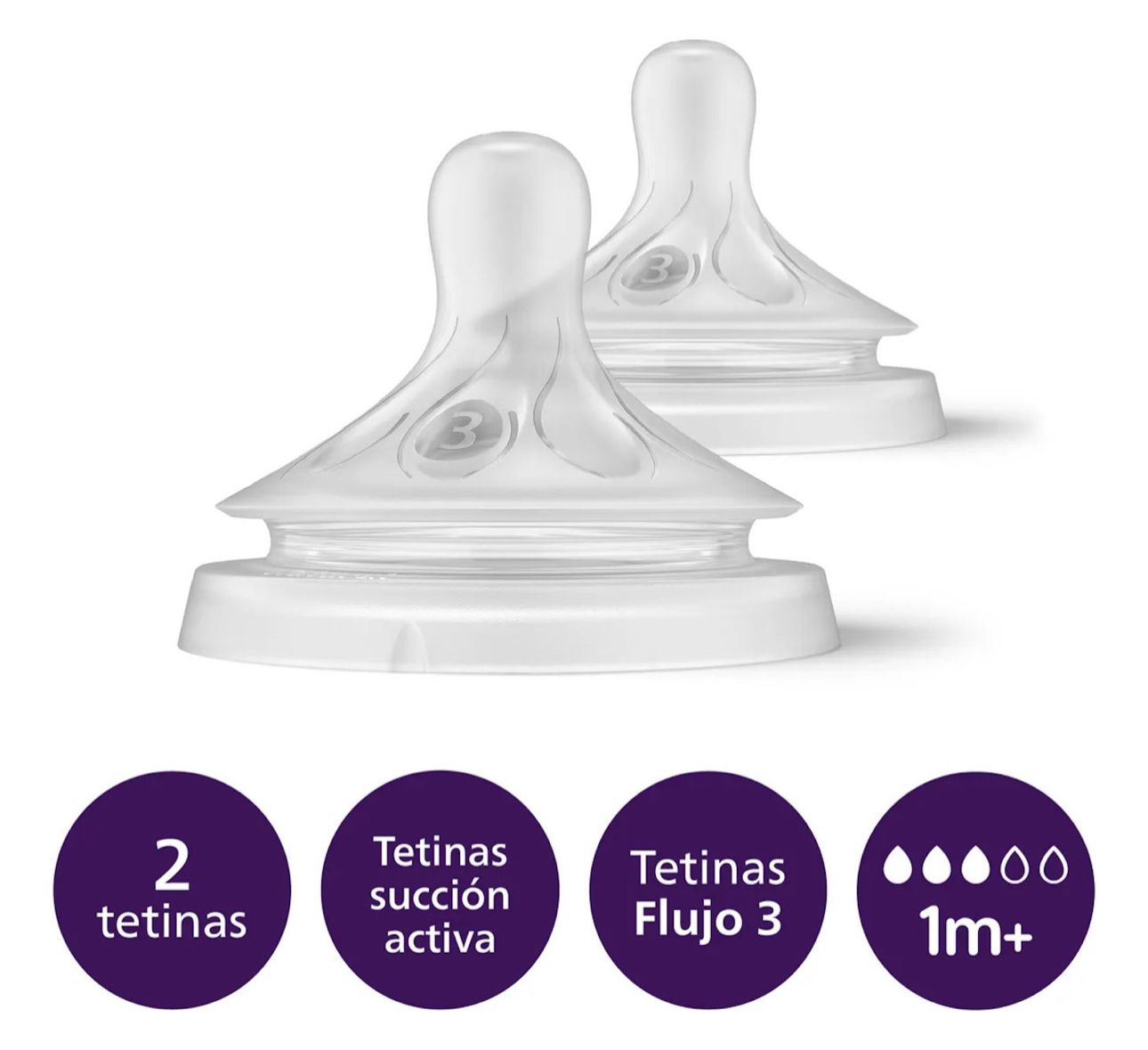 Tetinas Natural Response  Avent  1m+ Flujo 3 Repuesto