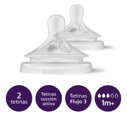 Tetinas Natural Response  Avent  1m+ Flujo 3 Repuesto