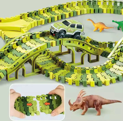 Pista Auto Dinosaurio Flexible Armable Niños 240pzs
