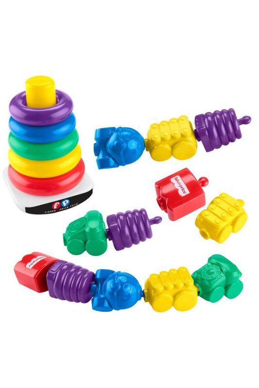 Kit Pila De Aritos Y Piezas Encaje Fisher Price Clásico