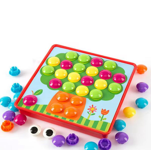 Puzzle De Botón Mosaico 12 Láminas Juego Didáctico