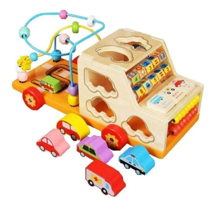 Camión Multifuncional Juego Didáctico Madera Bebe-niños